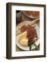 Salami, Cheese, Olives and Grissini on Plate-Foodcollection-Framed Photographic Print