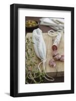 Salami, Completely, Bragged, Wood Board, Olive Branch, Detail, Fuzziness-Nikky-Framed Photographic Print