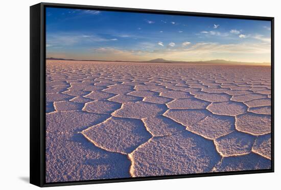 Salar De Uyuni at Sunrise, the Largest Salt Flat in the World-David Krijgsman-Framed Stretched Canvas