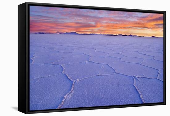 Salar De Uyuni Polygonal Salt Pattern on Dried-null-Framed Stretched Canvas