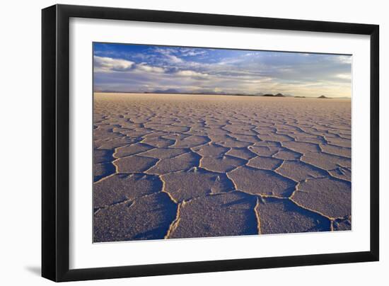 Salar De Uyuni Polygonal Salt Pattern on Dried-null-Framed Photographic Print