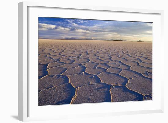 Salar De Uyuni Polygonal Salt Pattern on Dried-null-Framed Photographic Print