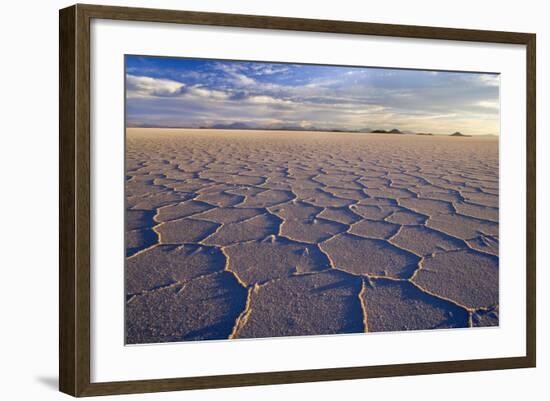 Salar De Uyuni Polygonal Salt Pattern on Dried-null-Framed Photographic Print