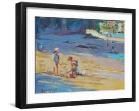 Salcombe Beach, Children-Jennifer Wright-Framed Giclee Print