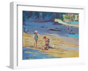 Salcombe Beach, Children-Jennifer Wright-Framed Giclee Print