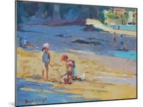 Salcombe Beach, Children-Jennifer Wright-Mounted Giclee Print