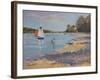 Salcombe, Red Sail-Jennifer Wright-Framed Giclee Print