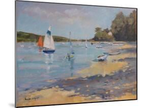 Salcombe, Red Sail-Jennifer Wright-Mounted Giclee Print