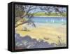 Salcombe Southsands Beach-Jennifer Wright-Framed Stretched Canvas