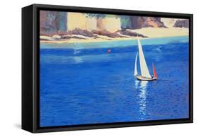 Salcombe - Yawl near Millbay, 1999-Jennifer Wright-Framed Stretched Canvas