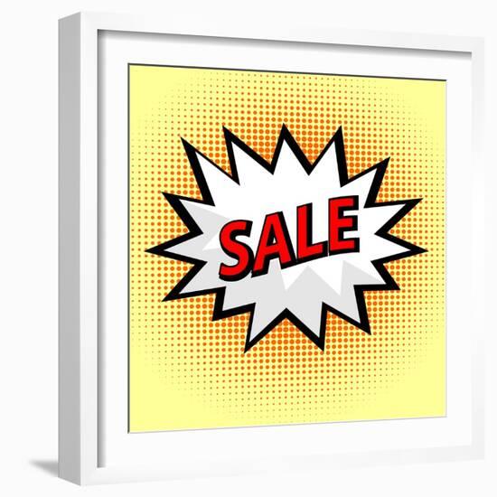 Sale Label in Pop Art Style-PiXXart-Framed Art Print