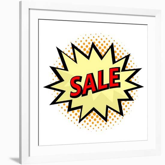 Sale Label in Pop Art Style-PiXXart-Framed Art Print