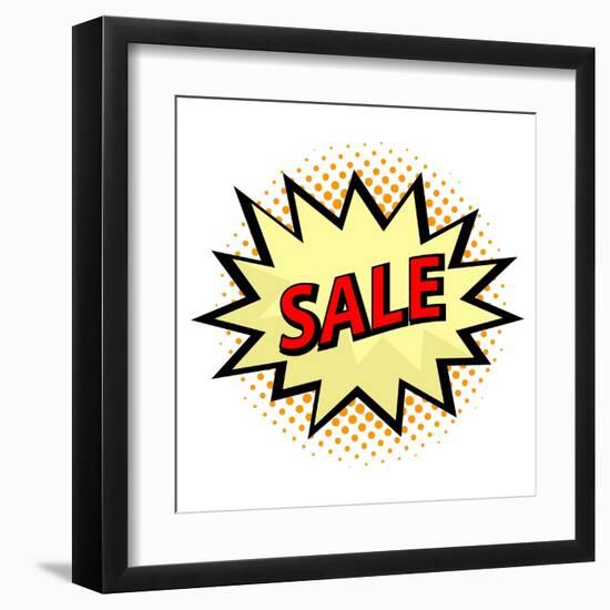 Sale Label in Pop Art Style-PiXXart-Framed Art Print