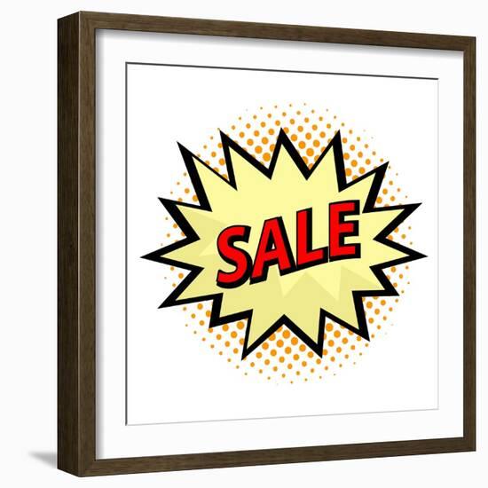 Sale Label in Pop Art Style-PiXXart-Framed Art Print