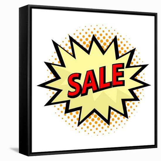 Sale Label in Pop Art Style-PiXXart-Framed Stretched Canvas