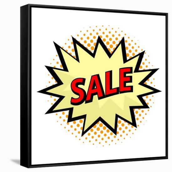 Sale Label in Pop Art Style-PiXXart-Framed Stretched Canvas