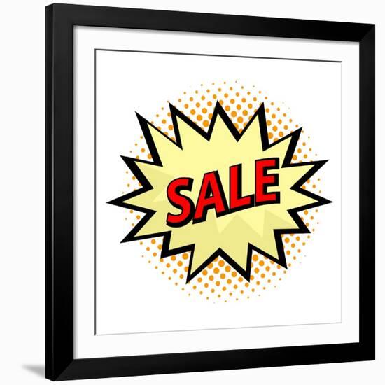 Sale Label in Pop Art Style-PiXXart-Framed Art Print