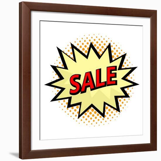 Sale Label in Pop Art Style-PiXXart-Framed Art Print