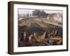 Sale of Cotton Fabrics, Detail from Port of Rochefort, 1762-Claude Joseph Vernet-Framed Giclee Print