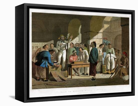 Sale of English Goods, Canton, 1858-Charles Wirgman-Framed Stretched Canvas