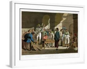 Sale of English Goods, Canton, 1858-Charles Wirgman-Framed Giclee Print