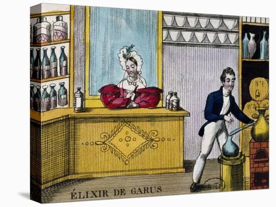 Sale of Liquor, Elixirs of Garusi, Circa 1820, France, 19th Century-null-Stretched Canvas