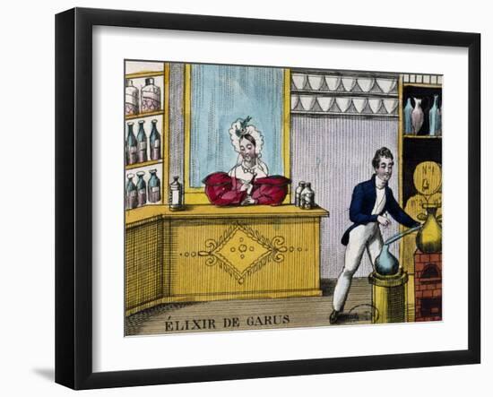 Sale of Liquor, Elixirs of Garusi, Circa 1820, France, 19th Century-null-Framed Giclee Print