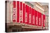 Sale Sign Banners in Central Paris, France, Europe-Julian Elliott-Stretched Canvas