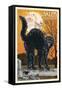 Salem, Massachusetts - Black Cat and Moon-Lantern Press-Framed Stretched Canvas