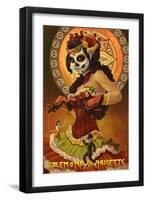 Salem, Massachusetts - Day of the Dead Marionettes-Lantern Press-Framed Art Print