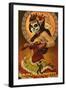 Salem, Massachusetts - Day of the Dead Marionettes-Lantern Press-Framed Art Print
