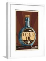 Salem, Massachusetts - Drink Me Bottle-Lantern Press-Framed Art Print