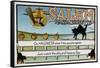 Salem, Massachusetts - Halloween Greeting - Cat on Fence - Vintage Artwork-Lantern Press-Framed Stretched Canvas