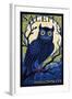 Salem, Massachusetts - Owl Mosaic-Lantern Press-Framed Art Print