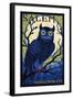 Salem, Massachusetts - Owl Mosaic-Lantern Press-Framed Art Print