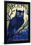 Salem, Massachusetts - Owl Mosaic-Lantern Press-Framed Art Print