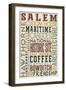 Salem, Massachusetts - Version 3 - Typography-Lantern Press-Framed Art Print