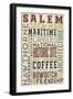 Salem, Massachusetts - Version 3 - Typography-Lantern Press-Framed Art Print