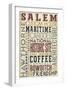 Salem, Massachusetts - Version 3 - Typography-Lantern Press-Framed Art Print