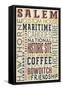 Salem, Massachusetts - Version 3 - Typography-Lantern Press-Framed Stretched Canvas