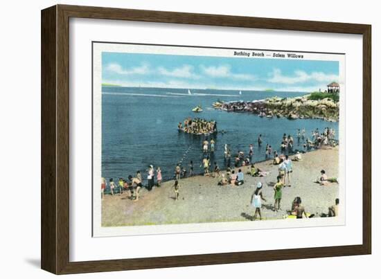 Salem, Massachusetts - View of the Salem Willows Beach-Lantern Press-Framed Art Print