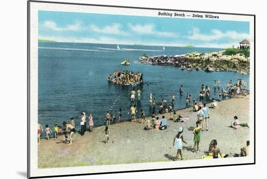 Salem, Massachusetts - View of the Salem Willows Beach-Lantern Press-Mounted Art Print