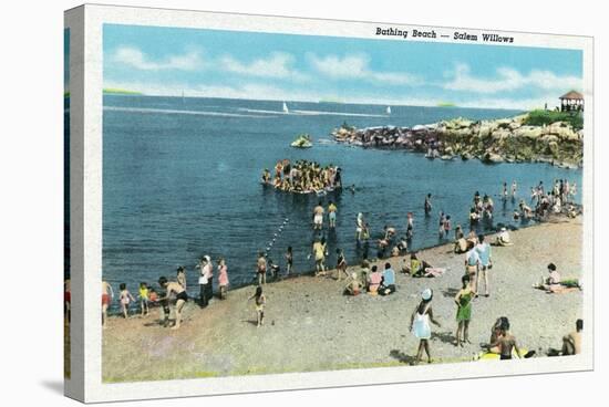 Salem, Massachusetts - View of the Salem Willows Beach-Lantern Press-Stretched Canvas