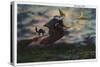 Salem, Massachusetts - View of the Salem Witch on her Broom-Lantern Press-Stretched Canvas