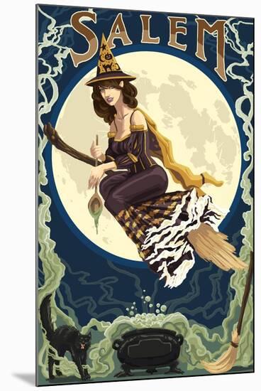 Salem, Massachusetts - Witch Scene-Lantern Press-Mounted Art Print