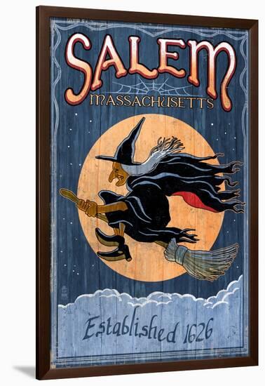 Salem, Massachusetts - Witch-Lantern Press-Framed Art Print