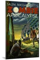 Salem, Massachusetts - Zombie Apocalypse-Lantern Press-Mounted Art Print