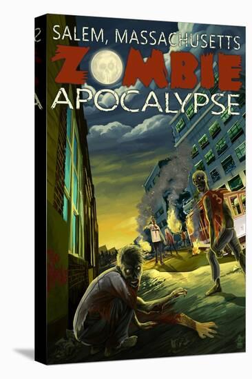 Salem, Massachusetts - Zombie Apocalypse-Lantern Press-Stretched Canvas