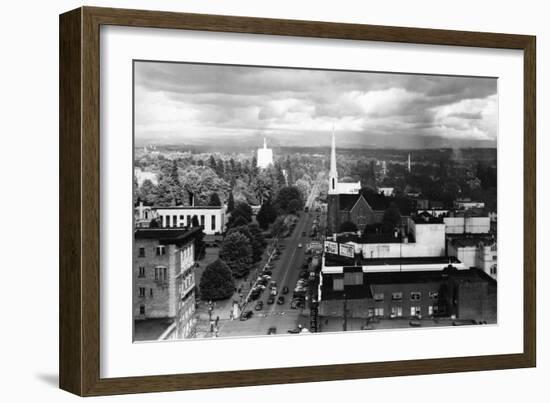 Salem, OR Town View from Air Photograph - Salem, OR-Lantern Press-Framed Art Print