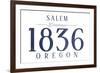 Salem, Oregon - Established Date (Blue)-Lantern Press-Framed Art Print